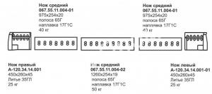 Комплект ножей Б-10, Б-170 2х3 (болотно-поворотный отвал)