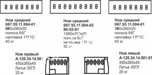 Комплект ножей ДЗ-98 нов. образца 2х3 (полоса)