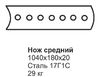 Нож средний ГС-18.07, 25.09 (1040х180х20) (сред.отвал)